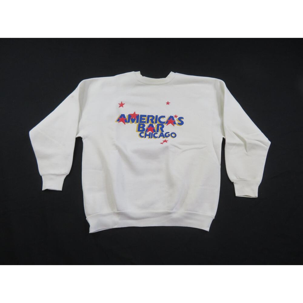 America's Bar Chicago Sweatshirt White Sz XL 1980s